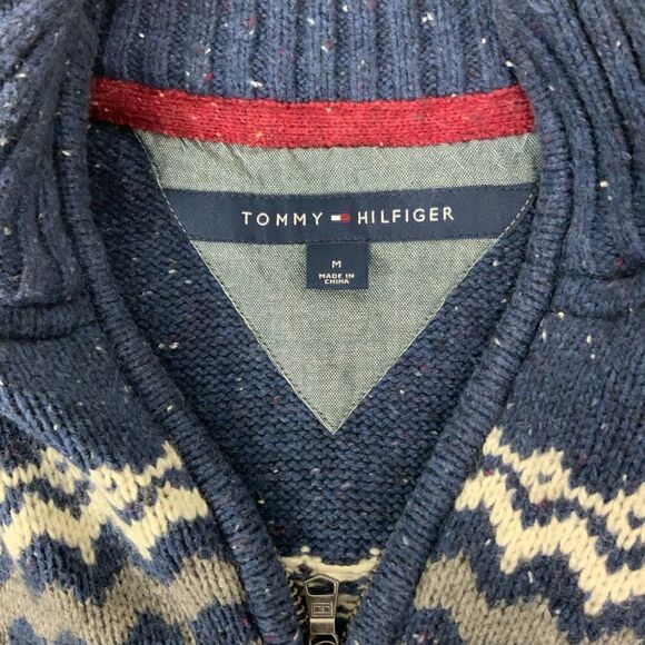Men’s Tommy Hilfiger Fair Isle 1/4 zip sweater - Picture 4 of 5